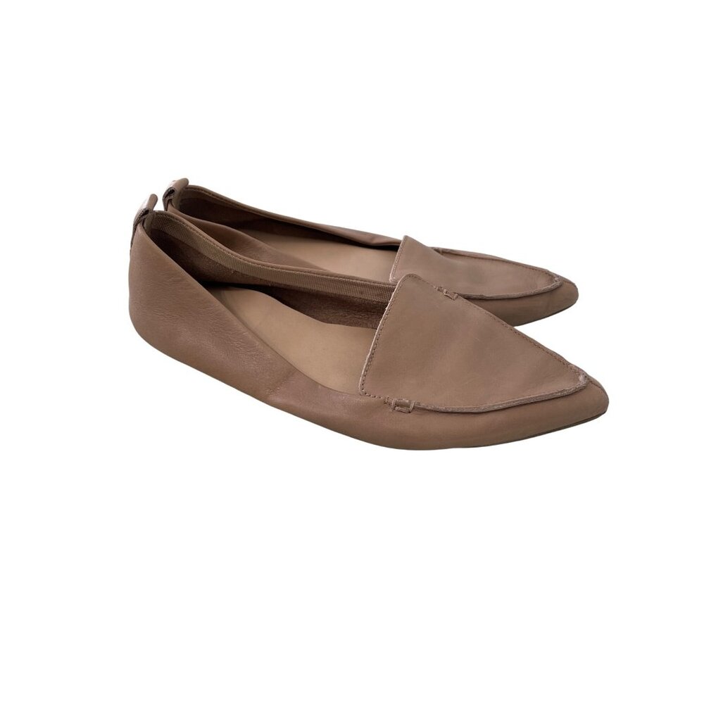 Aldo Slip On Flats Size 7.5 Pointed Toe Beige Lea… - image 1